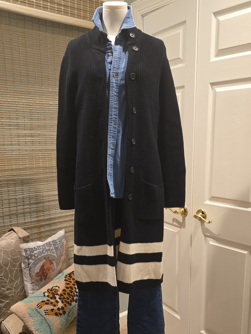 Ralph Lauren Black Ribbed Knit Sweater
